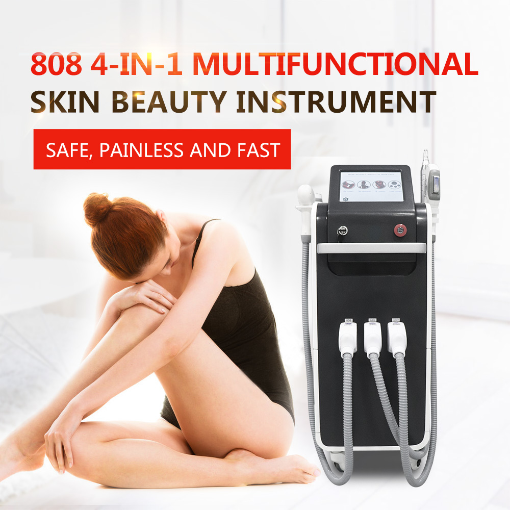 Diode Laser + ND YAG Laser + IPL + RF 4 in 1 Multifunctional Beauty Equipment
